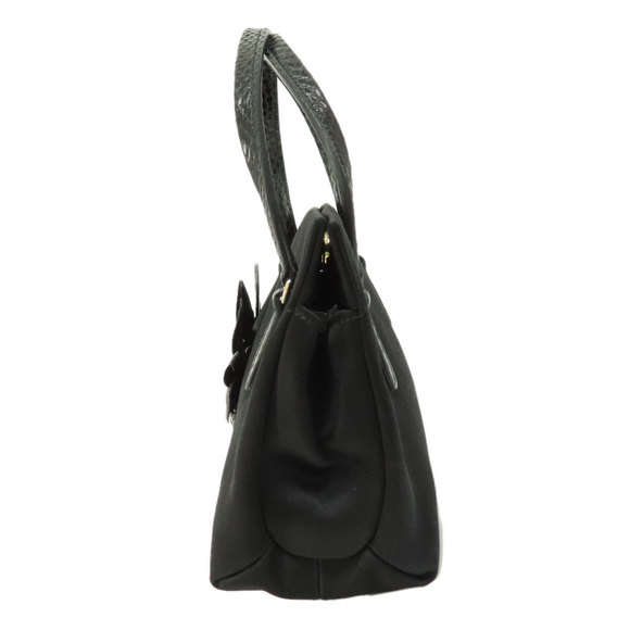 Gucci Mini Bag Flower Motif Handbag Satin Black - Picture 3 of 9